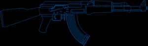 A K47 Outline Vector Illustration PNG