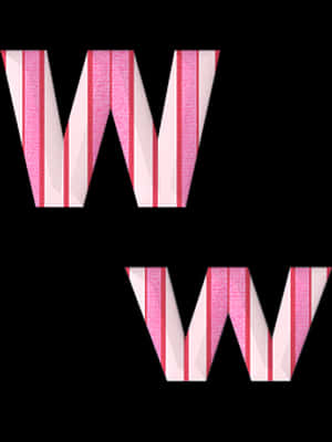 a pink and white striped letters PNG image with transparent background