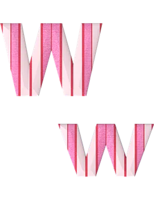 A Pink And White Striped Letters PNG Image