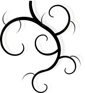 A White Swirls On A Black Background PNG Image