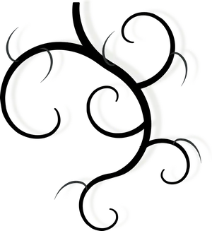 A White Swirls On A Black Background PNG Image