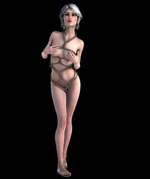a woman in a roped outfit PNG image with transparent background