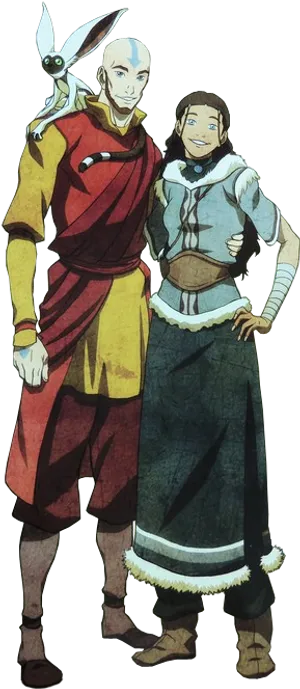 Aangand Katara Friendly Pose PNG Image