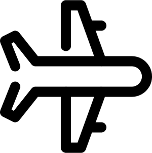 Abstract Airplane Line Art PNG image with transparent background