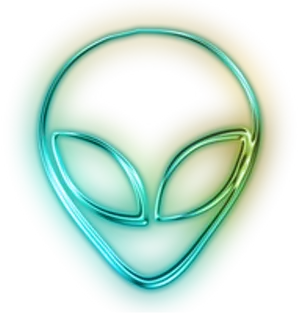 Abstract Alien Neon Sign PNG Image