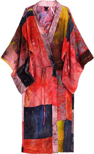 Abstract Art Kimono Robe PNG with transparent background