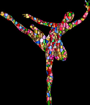 Abstract Ballet Dancer Mosaic PNG with transparent background