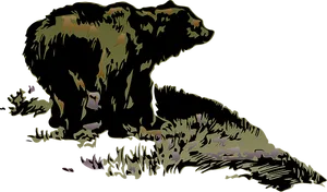 Abstract Bear Silhouette PNG Image