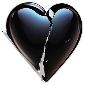 Abstract Black Broken Heart Png 06252024 PNG Image