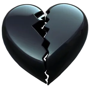 Abstract Black Broken Heart Png 06252024 PNG Image