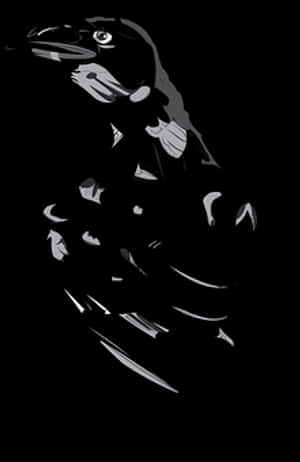 Abstract Black Crow Art PNG image with transparent background