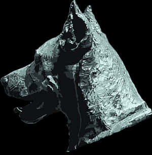 Abstract Black Dog Portrait PNG image with transparent background