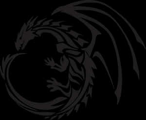 Abstract Black Dragon Silhouette PNG image with transparent background