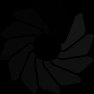 Abstract Black Flower Graphic PNG image with transparent background