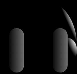 Abstract Black Headphones Silhouette PNG image with transparent background