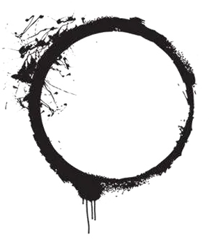 Abstract Black Ink Circle PNG Image