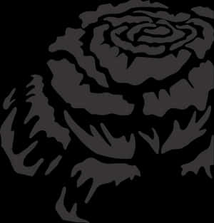 Abstract Black Rose Silhouette PNG image with transparent background