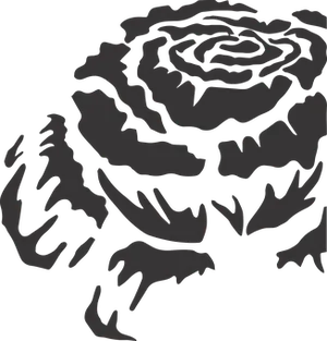 Abstract Black Rose Silhouette PNG Image