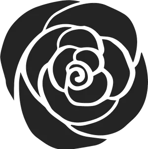 Abstract Black Rose Silhouette PNG Image