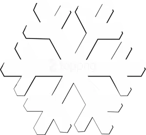 Abstract Blackand White Snowflake Design PNG Image