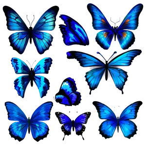 Abstract Blue Butterflies Png 06132024 PNG Image