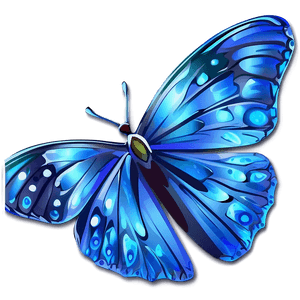 Abstract Blue Butterfly Artwork PNG awn58 PNG image with transparent background