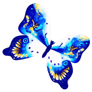 Abstract Blue Butterfly Artwork PNG kdy PNG image with transparent background