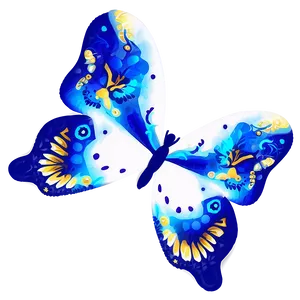 Abstract Blue Butterfly Artwork Png Kdy PNG Image