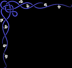 Abstract Blue Celtic Knot Corner Border PNG