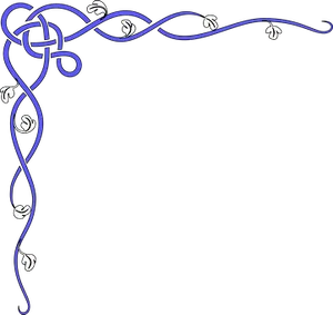 Abstract Blue Celtic Knot Corner Border PNG Image
