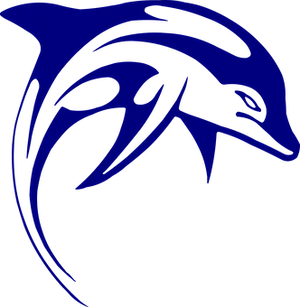 Abstract Blue Dolphin Graphic PNG Image