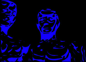 Abstract Blue Faces Artwork PNG image with transparent background