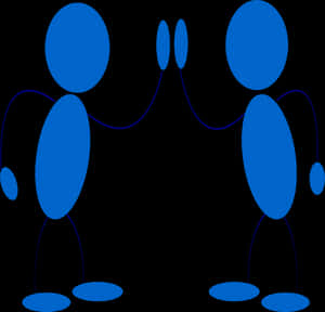 Abstract Blue Figures Connecting PNG with transparent background