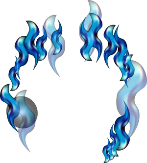 Abstract Blue Flame Design PNG Image