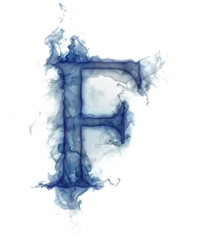 Abstract Blue Ink Letter F PNG Image