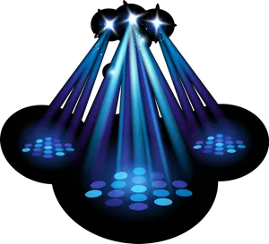 Abstract Blue Light Beams PNG Image