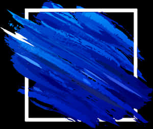 Abstract Blue Paint Brush Stroke Frame PNG