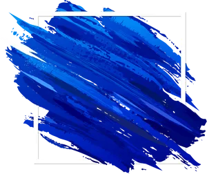 Abstract Blue Paint Brush Stroke Frame PNG Image