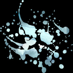 Abstract Blue Paint Splatteron Black Background PNG image with transparent background