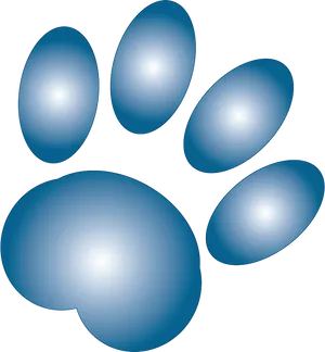 Abstract Blue Paw Print PNG Image