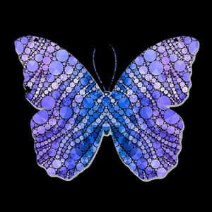 Abstract Blue Purple Butterfly Art PNG image with transparent background
