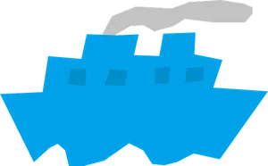 Abstract Blue Ship Vector PNG Image