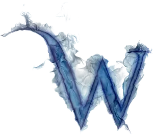 Abstract Blue Smoke Letter W PNG Image