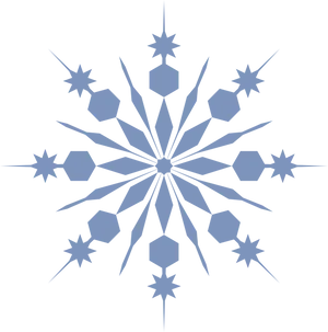 Abstract Blue Snowflake Design PNG Image