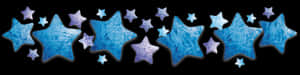 Abstract Blue Stars Pattern PNG image with transparent background