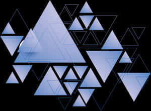 Abstract Blue Triangles Background PNG image with transparent background