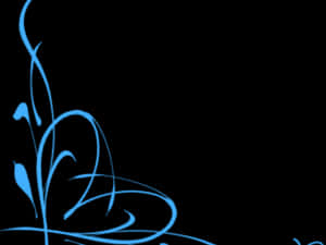 Abstract Blue Vines Design PNG