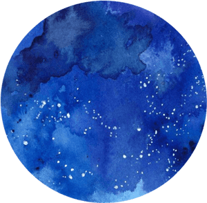Abstract Blue Watercolor Circle PNG image with transparent background