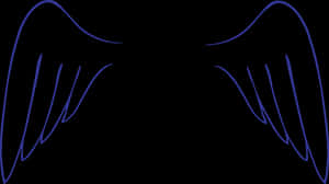 Abstract Blue Wings Outline PNG image with transparent background