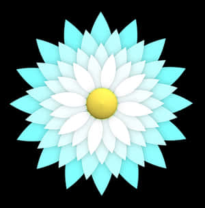 Abstract Blueand White Flower Graphic PNG image with transparent background